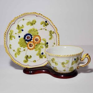 Floral Teacup and Saucer Italy